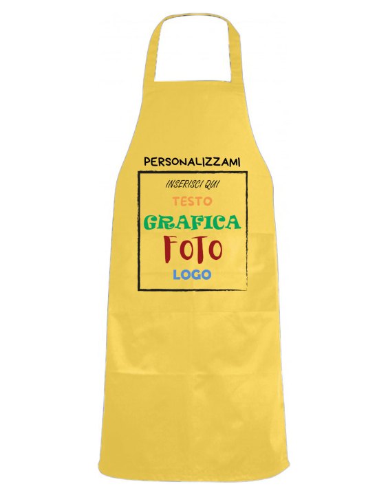 Grembiule paravanti con PERSONALIZZAZIONE tasca laterale Bianco -Nero -Rosso - Verde - Giallo Misura 82 X 60