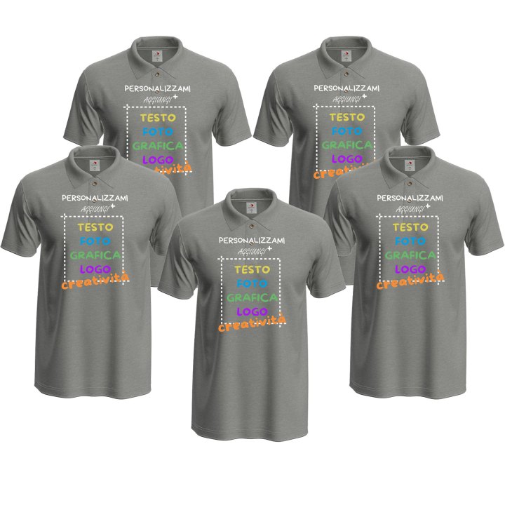 5 x Maglia polo da uomo per lavoro taglie da S a XXL vari colori