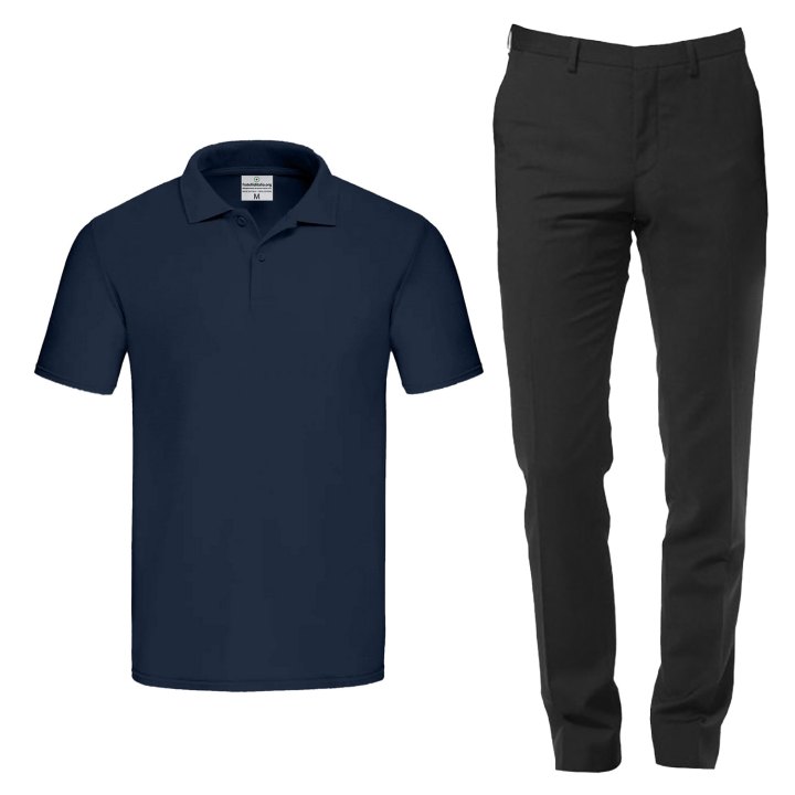 Uniforme per Facchino e Bagagista con Polo e Pantalone Personalizzabile con Nome e Logo