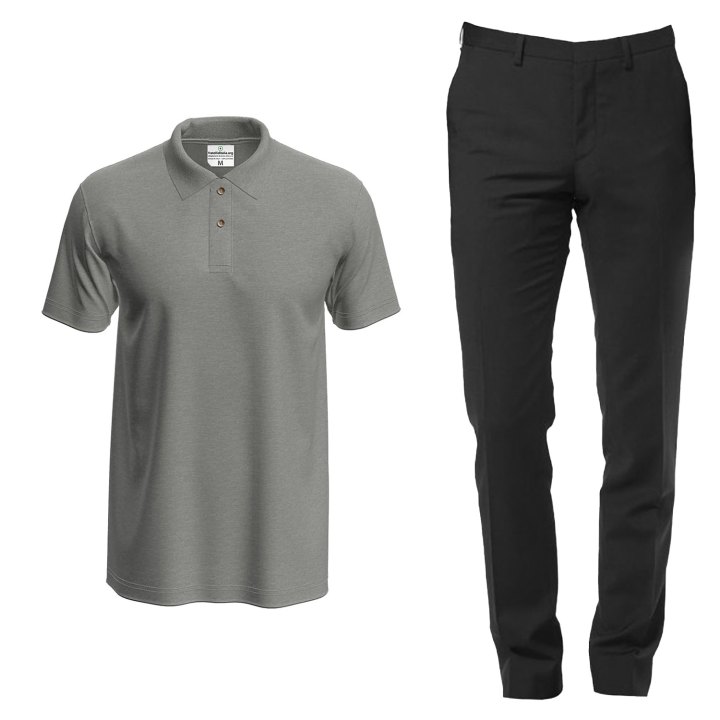 Kit Divisa Reception Hotel per Uomo con Polo e Pantalone ideale per albreghi e strutture ricettive made in italy
