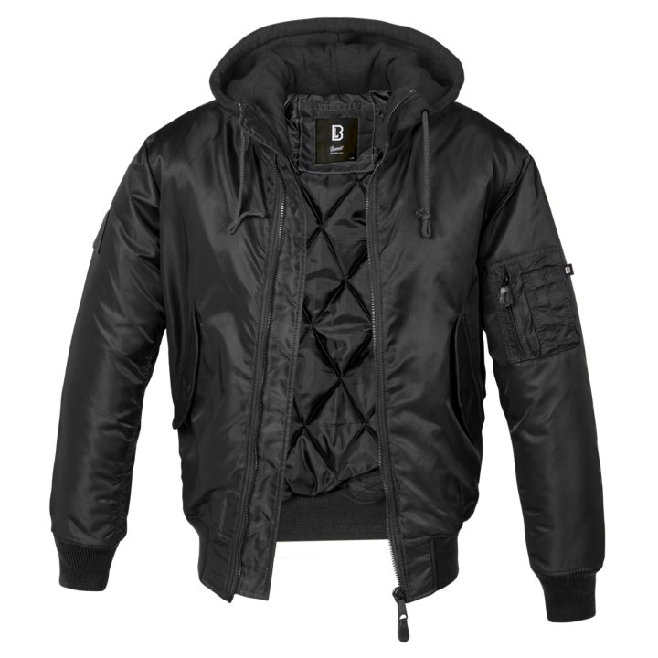 Bomber giubbino imbottito cappuccio uomo giacca aviatore uomo idrorepellente