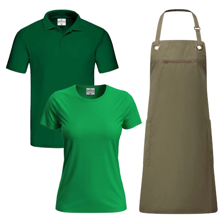 Kit Fioraio Donna Maglietta Polo e Grembiule in diverse misure e colori