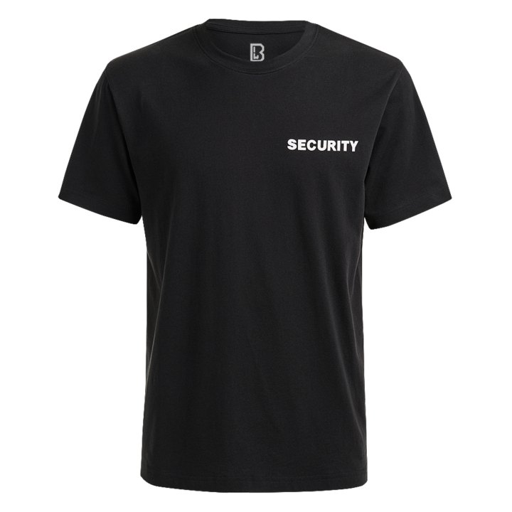 Maglia tshirt uomo security nera cotone mezze maniche girocollo puro cotone