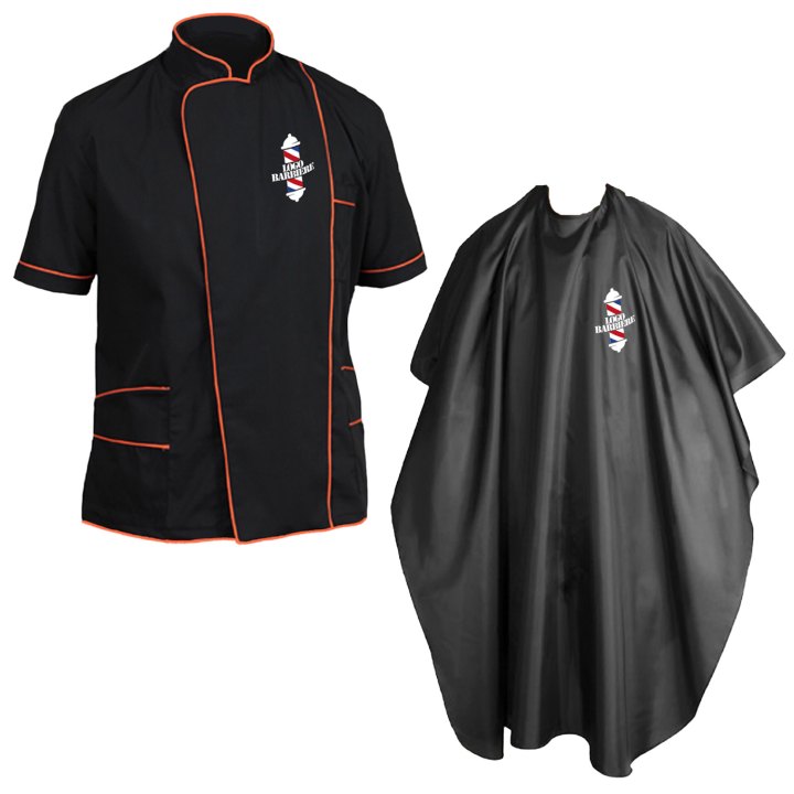 Kit Barbiere Parrucchiere con Casacca e Mantella - Personalizzabile con Nome e Logo