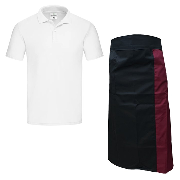 Kit Grembiule e Polo per Barista e Cameriere Disponibile in varie taglie e colori made in italy