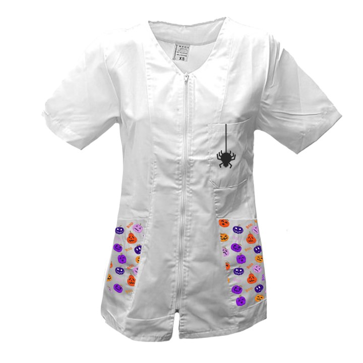 Camice grembiule Lavoro con zip Halloween infanzia scuola per Maestra Insegnante Educatrice