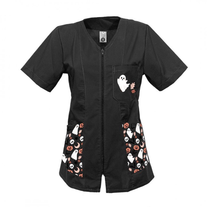 Camice grembiule Lavoro con zip Halloween infanzia scuola per Maestra Insegnante Educatrice