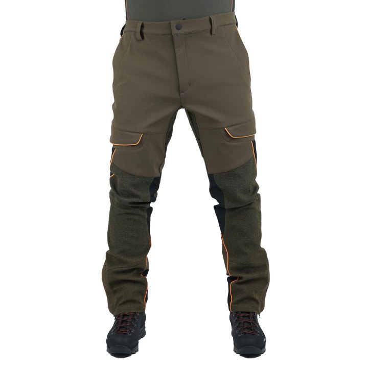 Pantalone pantaloni microfibra impermeabile traspirante antirovo antispino caccia tecnico