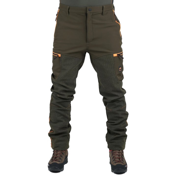 Pantalone softshell da caccia impermeabile e traspirante elasticizzato doppiato in pile e membrana M-tex