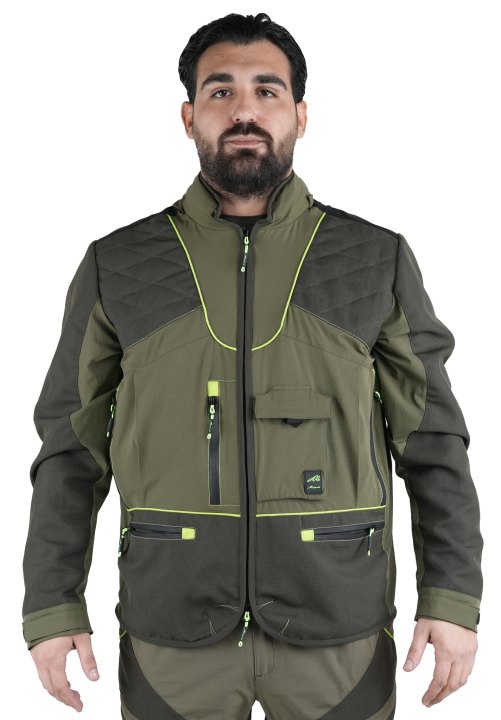 Giacca giubbino ergonomica comoda e funzionale poliammide micro-ripstop elasticizzato caccia