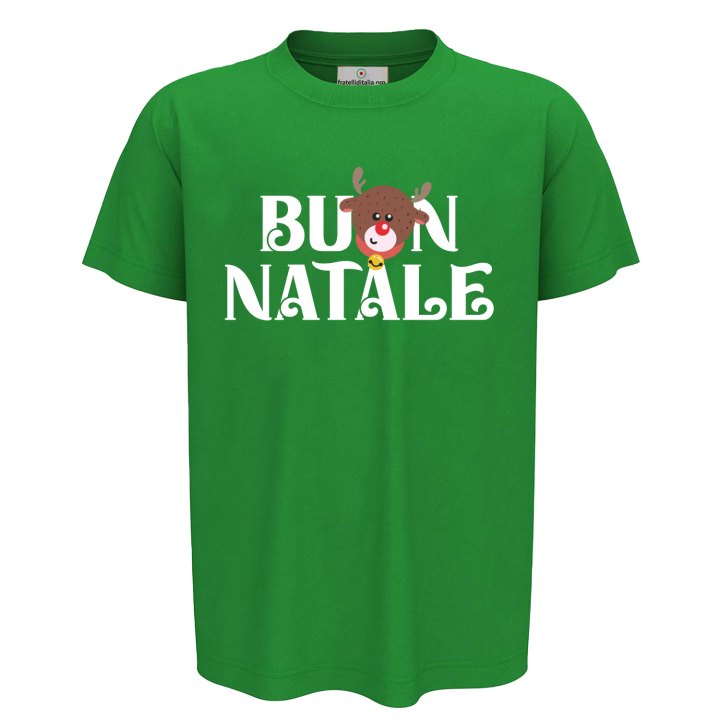 T-shirt bambino mezza manica a tema Natale Idea regalo natalizia con stampa di alta qualita'