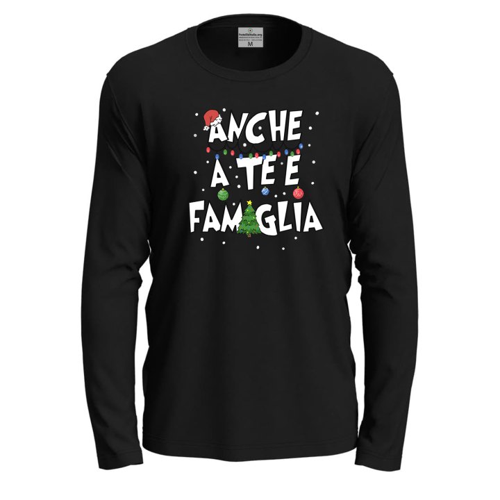 T-shirt Natalizia maglia  manica lunga stampa natalizia vestito Natale uomo donna