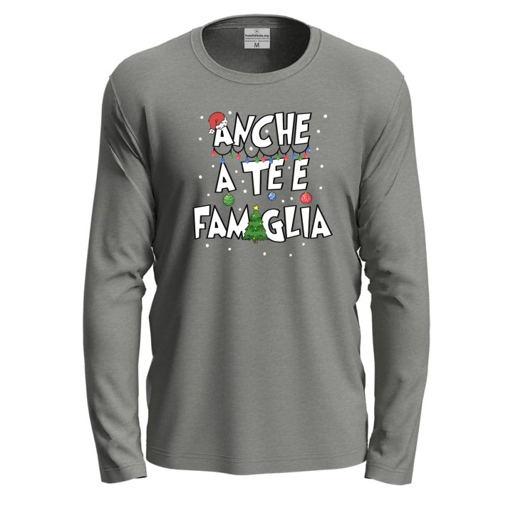 T-shirt Natalizia maglia  manica lunga stampa natalizia vestito Natale uomo donna