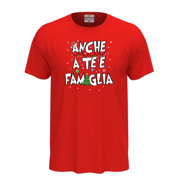 T-shirt maglietta mezza manica stampa natalizia abiti Natale uomo donna regalo cotone