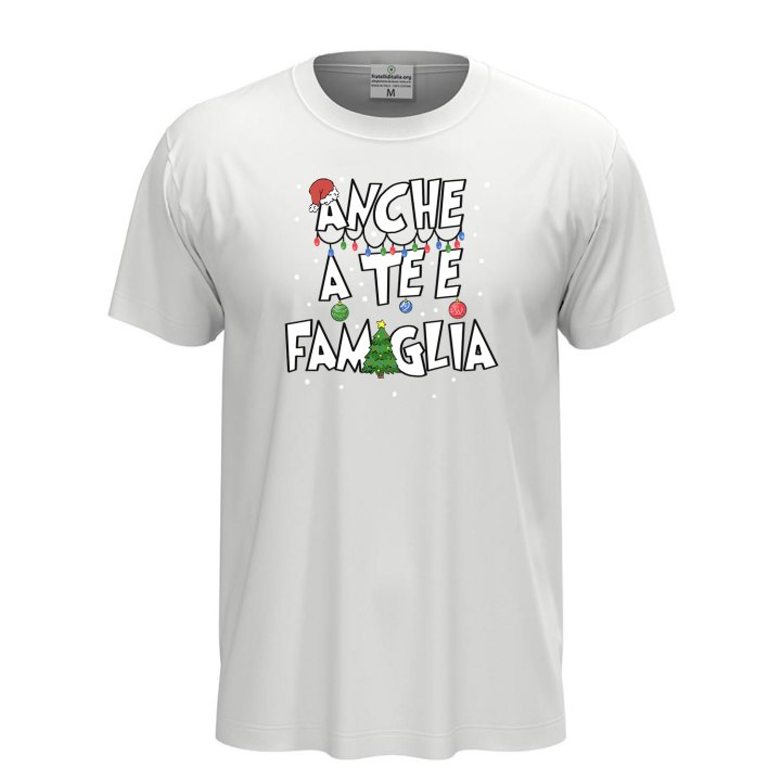 T-shirt maglietta mezza manica stampa natalizia abiti Natale uomo donna regalo cotone