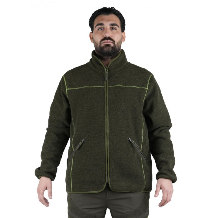 Giacca maglia pile tecnica cerniera traspirante caccia antivento abbigliamento sportivo