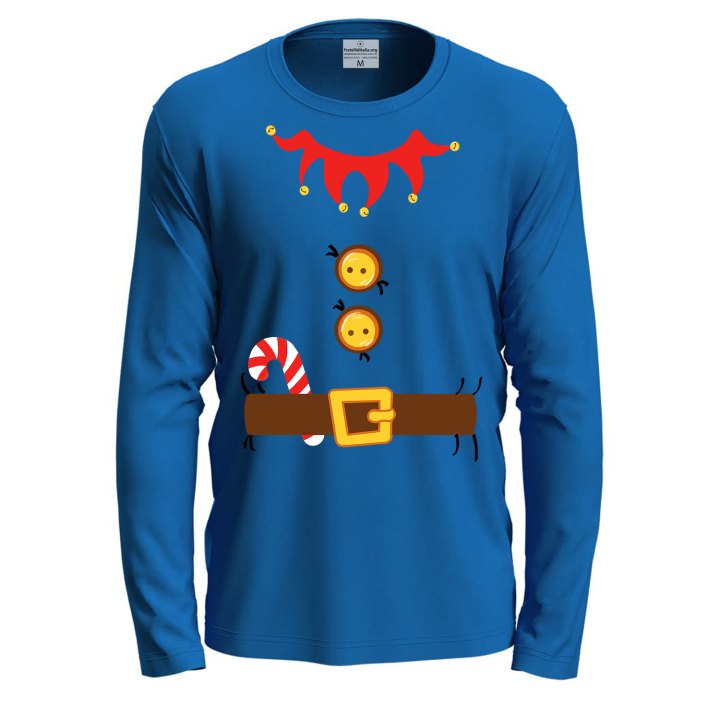 T-shirt maglietta natalizia manica lunga unisex Babbo Natale Biscotto ed Elfo abbigliamento Natalizio regalo