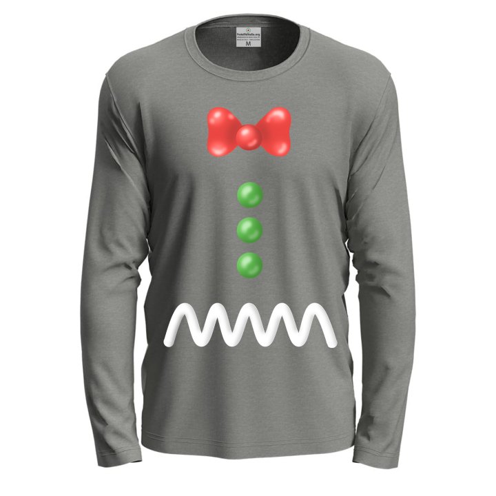 T-shirt maglietta natalizia manica lunga unisex Babbo Natale Biscotto ed Elfo abbigliamento Natalizio regalo