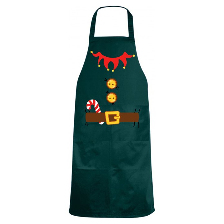 Grembiule cucina con stampa da Babbo Natale pittore natalzio chef cuoco regolabile accessorio ristorazione