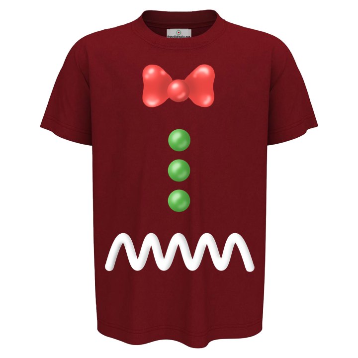 T-Shirt maglia mezza manica bambino girocollo Babbo Natale elfo infanzia abbigliamento Natalizio bambini