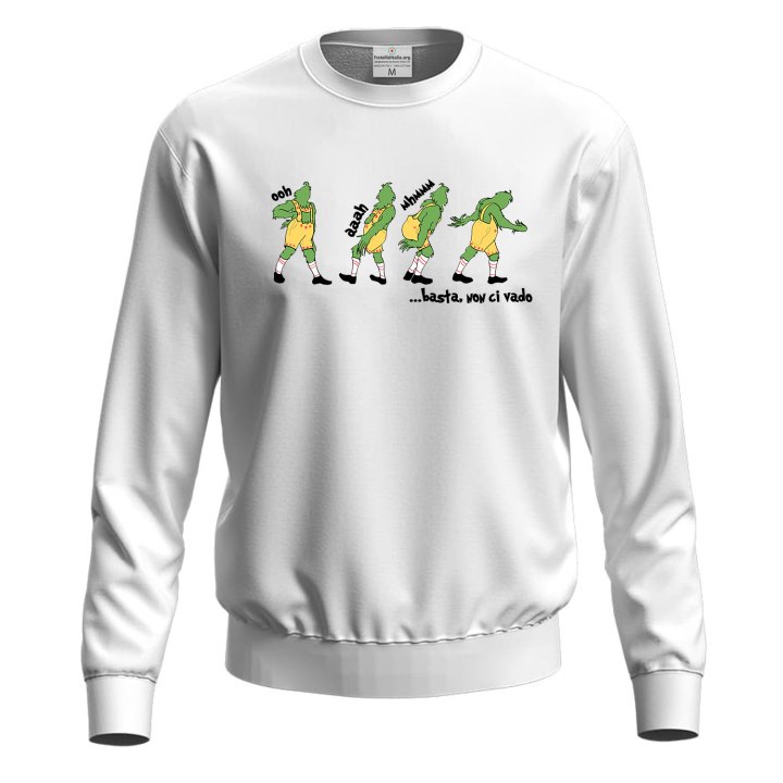 Felpa Unisex con Stampa Natalizia maglione fumetto Natale moda festivita' abbigliamento