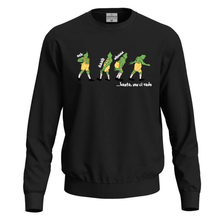Felpa Unisex con Stampa Natalizia maglione fumetto Natale moda festivita' abbigliamento