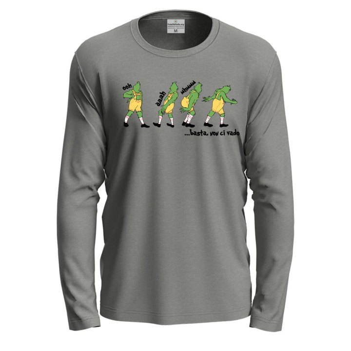 Maglietta girocollo manica lunga cotone fumetto Natale unisex stampa natalizia uomo donna