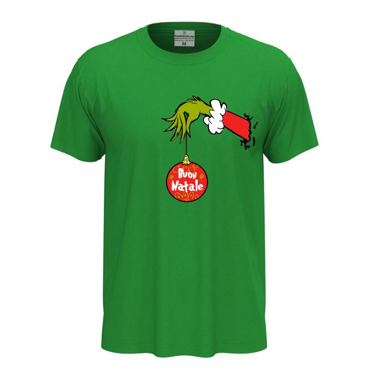 T-Shirt maglia Natalizia Unisex Stampa Tema Festivo mezze maniche Buon Natale cotone