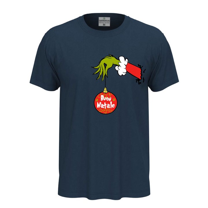 T-Shirt maglia Natalizia Unisex Stampa Tema Festivo mezze maniche Buon Natale cotone