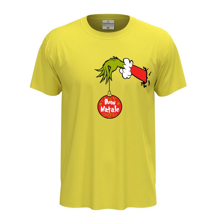 T-Shirt maglia Natalizia Unisex Stampa Tema Festivo mezze maniche Buon Natale cotone
