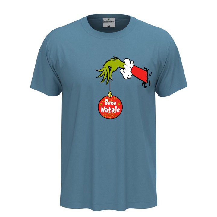 T-Shirt maglia Natalizia Unisex Stampa Tema Festivo mezze maniche Buon Natale cotone