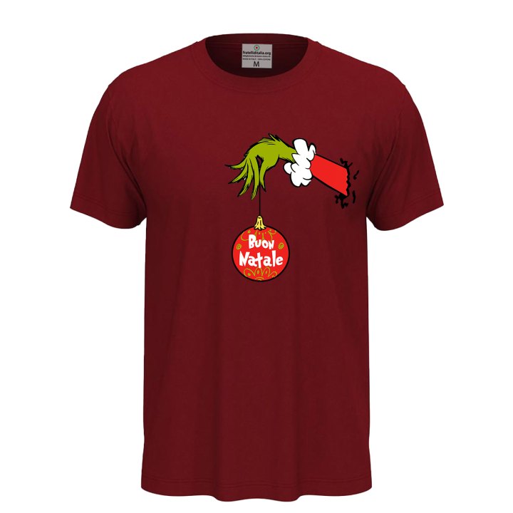 T-Shirt maglia Natalizia Unisex Stampa Tema Festivo mezze maniche Buon Natale cotone