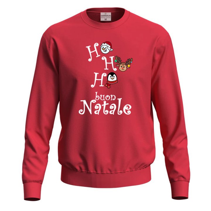 Felpa maglia unisex a maniche lunghe stampa natalizia Xmas buon Natale uomo donna