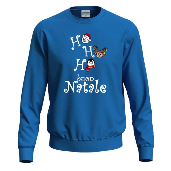Felpa maglia unisex a maniche lunghe stampa natalizia Xmas buon Natale uomo donna