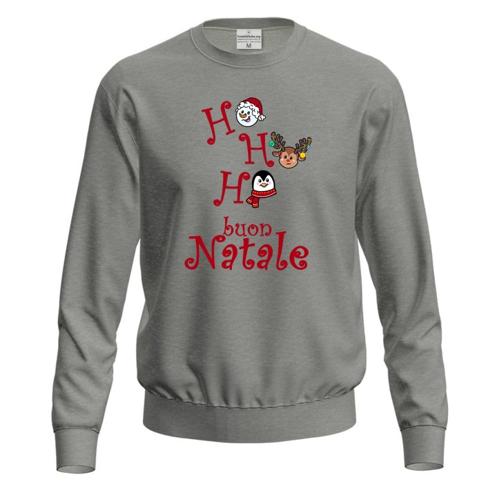 Felpa maglia unisex a maniche lunghe stampa natalizia Xmas buon Natale uomo donna