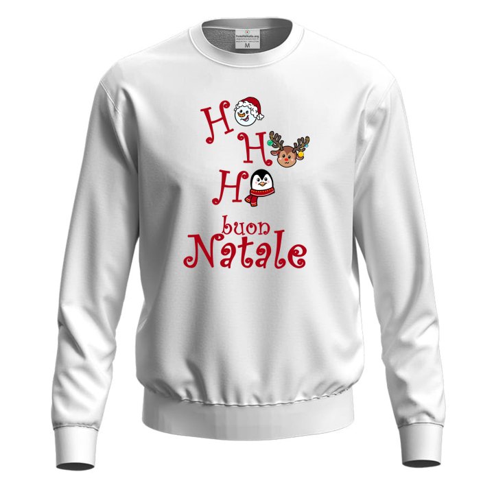 Felpa maglia unisex a maniche lunghe stampa natalizia Xmas buon Natale uomo donna