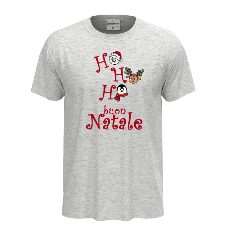 T-SHIRT maglia unisex stampa Uomo donna Maglietta Ho Ho Ho Buon Natale