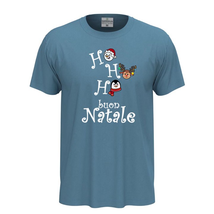 T-SHIRT maglia unisex stampa Uomo donna Maglietta Ho Ho Ho Buon Natale