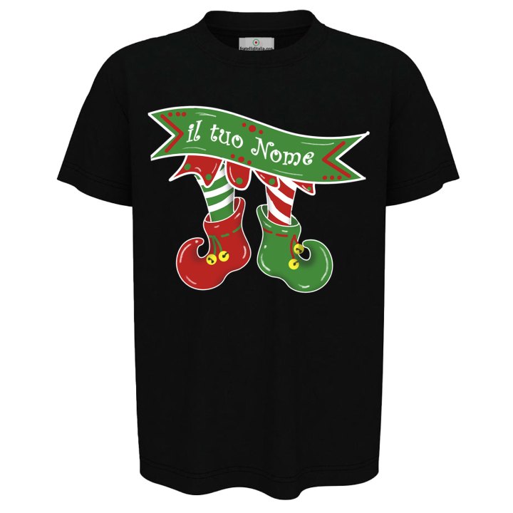 T-shirt maglia natalizia per bambini con disegno elfo Natale bambino bimbo abbigliamento feste