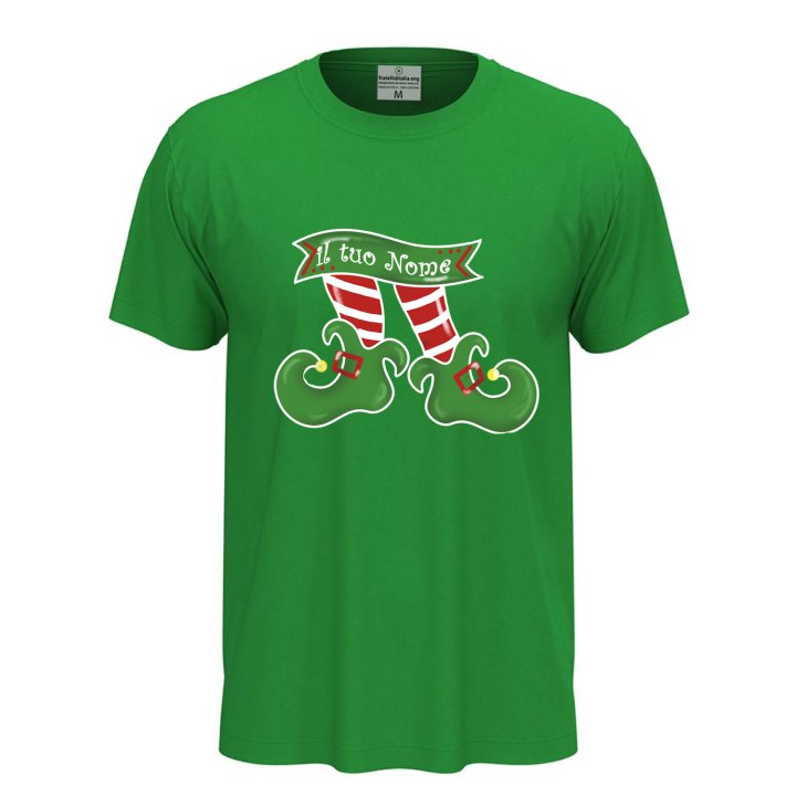 T-shirt natalizia uomo con disegno a tema festivo personalizzabile, ideale per le festività
