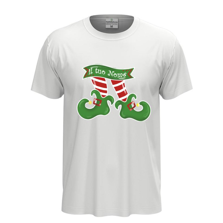 T-shirt natalizia uomo con disegno a tema festivo personalizzabile, ideale per le festività