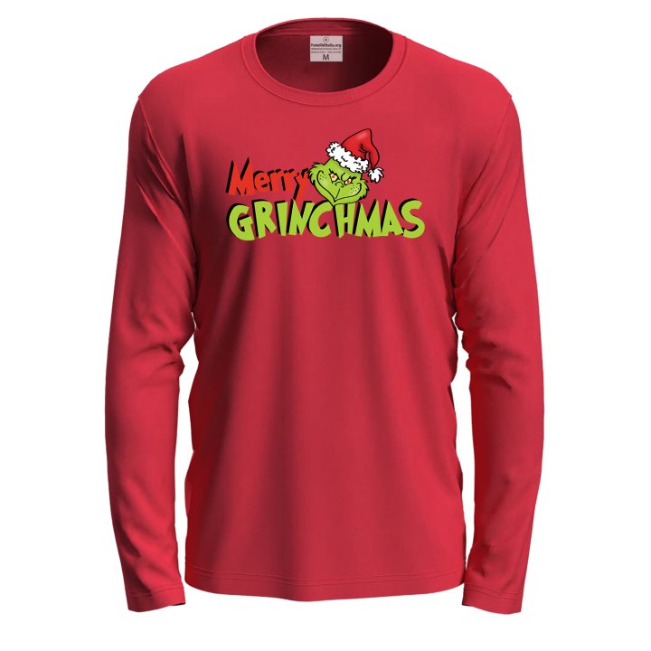 Maglietta girocollo manica lunga Natale unisex stampa fumetto natalizia uomo donna