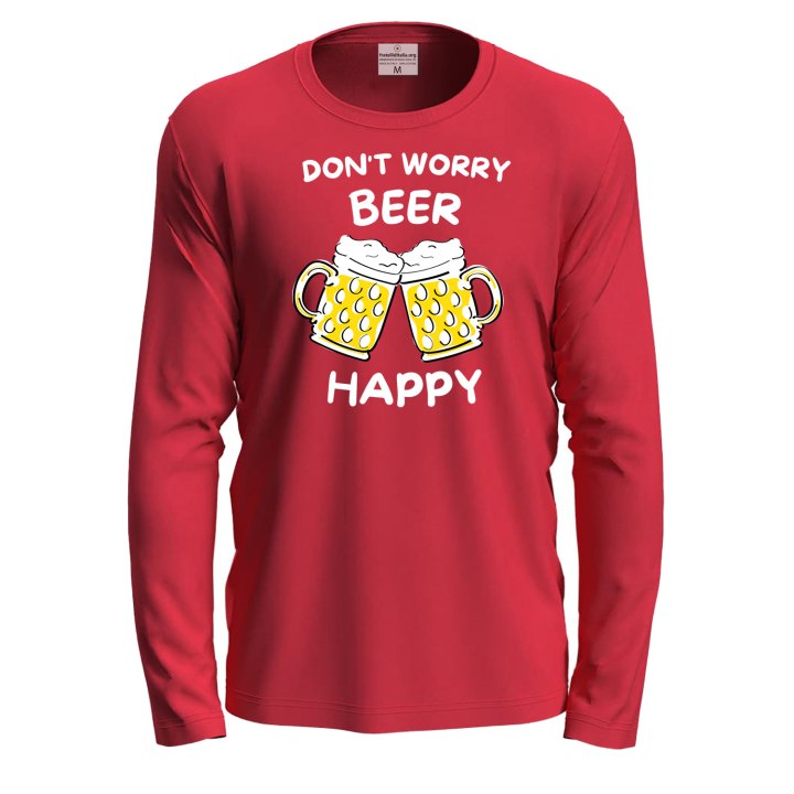 T-shirt maglia cotone a manica lunga BEER HAPPY october fest uomo donna birra birreria pub