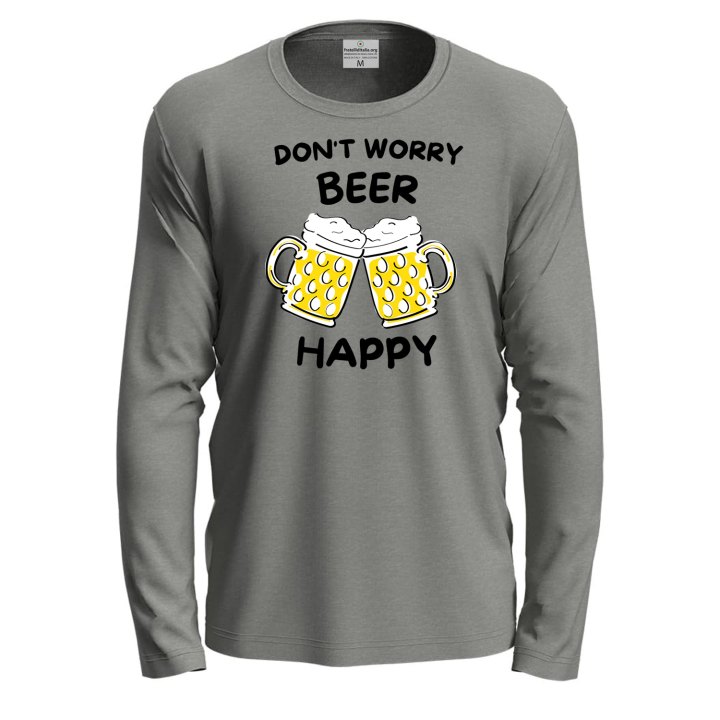 T-shirt maglia cotone a manica lunga BEER HAPPY october fest uomo donna birra birreria pub