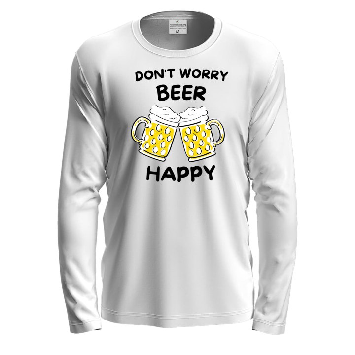 T-shirt maglia cotone a manica lunga BEER HAPPY october fest uomo donna birra birreria pub