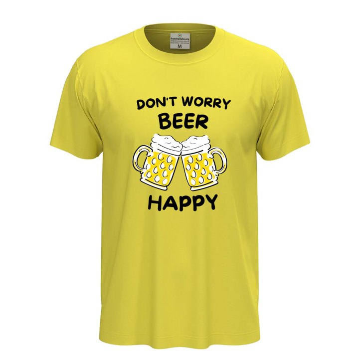 T-shirt classica mezza manica BEER HAPPY estiva birra fest birrificio stampa
