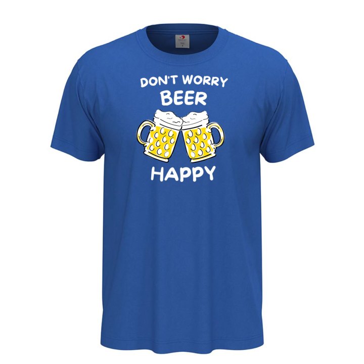 T-shirt classica mezza manica BEER HAPPY estiva birra fest birrificio stampa