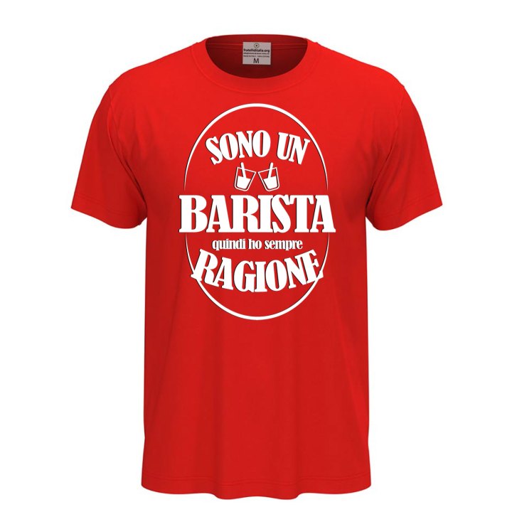 T-shirt classica mezza manica IL BARISTA HA SEMPRE RAGIONE idea regalo idee regalo