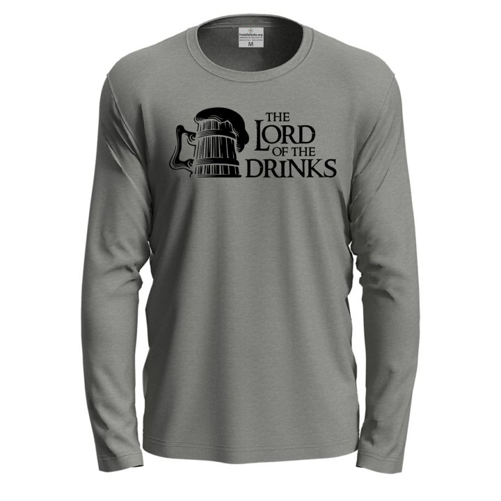 T-shirt classica a manica lunga con stampa Lord of the Drinks bar idea regalo uomo