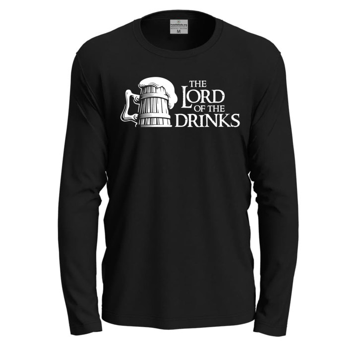 T-shirt classica a manica lunga con stampa Lord of the Drinks bar idea regalo uomo